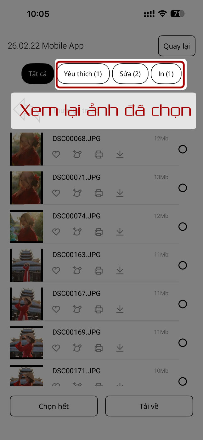 Hướng dẫn thao tác lọc ảnh